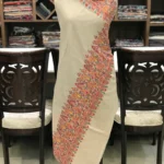 Natural Pure Pashmina Shawl With Papier Mache Embroidery