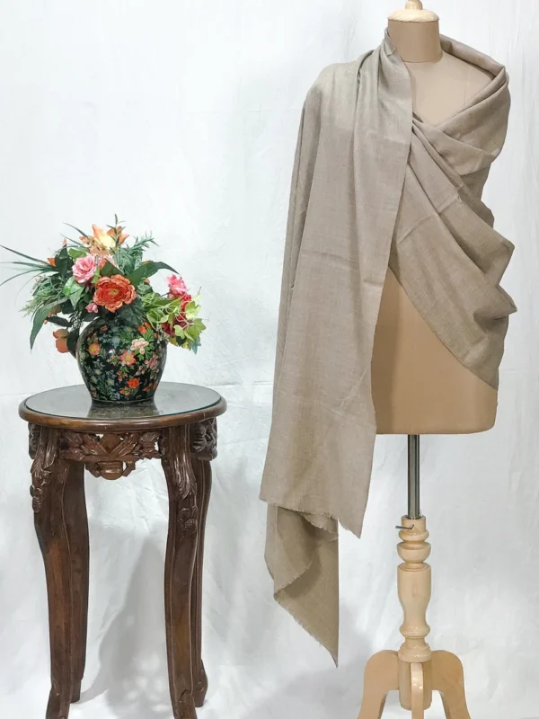 Natural Plain Pure Pashmina Shawl