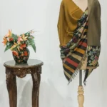 Mustard and Brown Pure Pashmina Reversible Shawl With Kani Hand Woven Palla