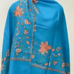 Ferozi Pure Wool Shawl with Sozni Hand Embroidery front
