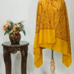 Yellow Sozni Jaal Hand Embroidered Pure Wool Shawl