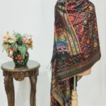 Black Modal Silk Kani Weave Dupatta