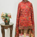 Red Blue Modal Silk Kani Weave Dupatta front