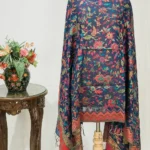 Navy Blue Modal Silk Kani Weave Dupatta front