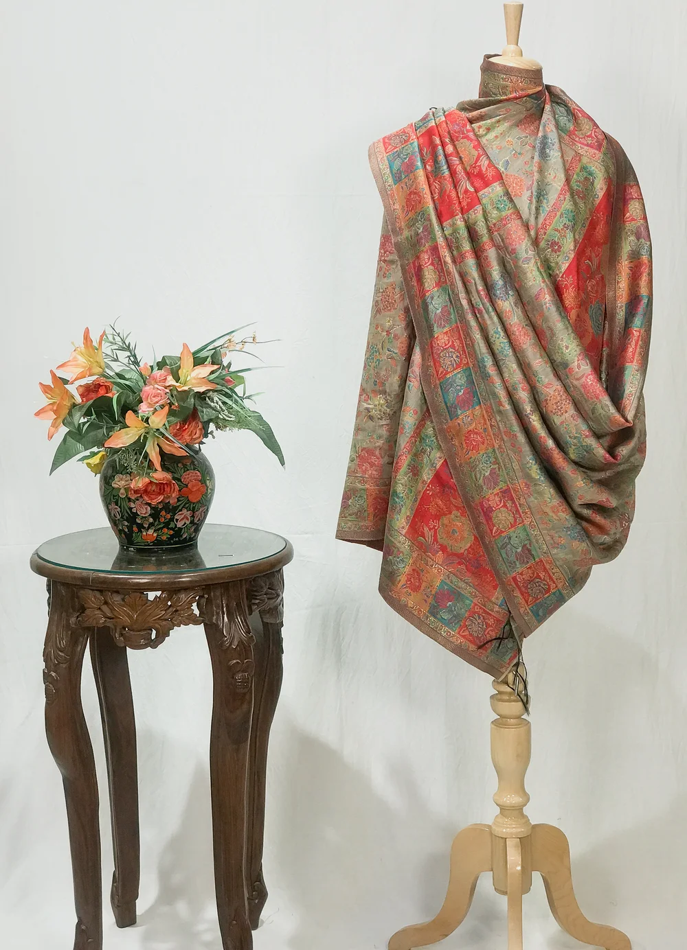 Fog Grey Modal Silk Kani Weave Dupatta