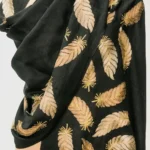 Black Fine Wool Stole with Thread Embroidery And Zari Detailing front