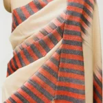 Cream Pure Pashmina Shawl with Ikat Design front