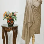 Beige Checkered Ladakhi Pashmina Shawl