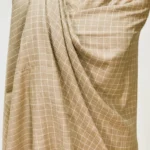 Beige Checkered Ladakhi Pashmina Shawl front