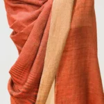 Rust and Zari Space Dye Reversible Pure Pashmina Shawl front