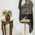 Navy Blue and Grey Reversible Pure Pashmina Shawl