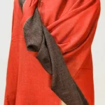 Red and Brown Reversible Pure Pashmina Shawl front