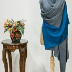 Blue and Grey Reversible Pure Pashmina Shawl
