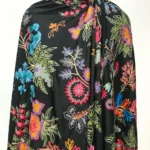 Black Pure Wool Shawl with Silk Thread Aari Embroidery front