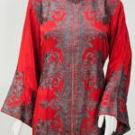 Red Kurta with Aari Silk Thread Embroidery