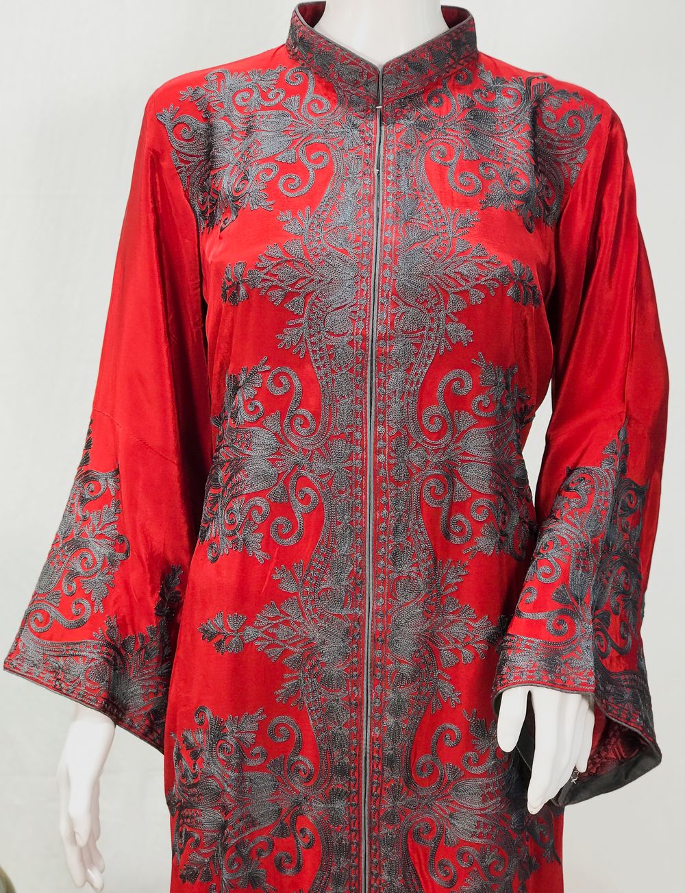 Red Kurta with Aari Silk Thread Embroidery