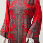 Red Kurta with Aari Silk Thread Embroidery