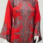 Red Kurta with Aari Silk Thread Embroidery