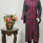 Grey Kurta with Silk Thread Achkan Style Aari Embroidery