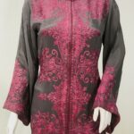 Grey Kurta with Silk Thread Achkan Style Aari Embroidery