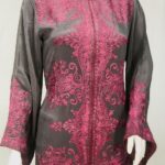 Grey Kurta with Silk Thread Achkan Style Aari Embroidery