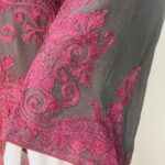 Grey Kurta with Silk Thread Achkan Style Aari Embroidery