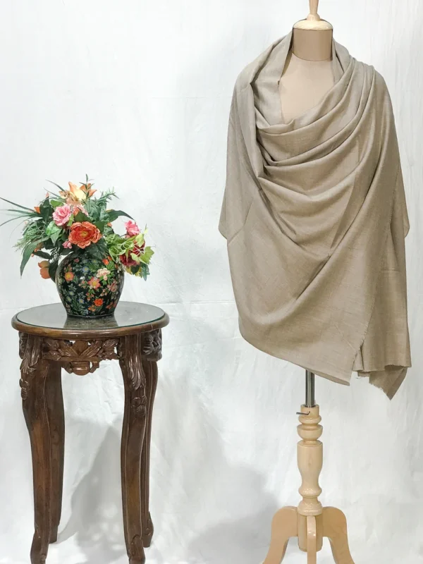 Natural Plain Pure Pashmina Shawl