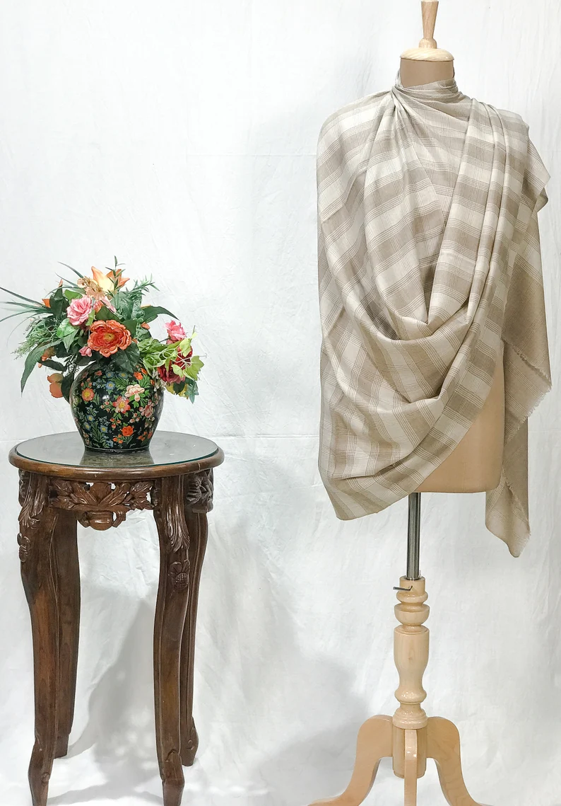 Checkered Pashmina Shawl