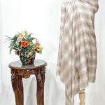 Checkered Pashmina Shawl Cream and Beige