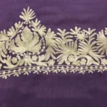 Purple Pure Wool Stole with Kashmiri Tilla Embroidery front