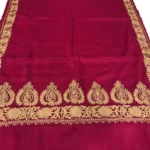 Pink Pure Wool Stole with Kashmiri Tilla Embroidery