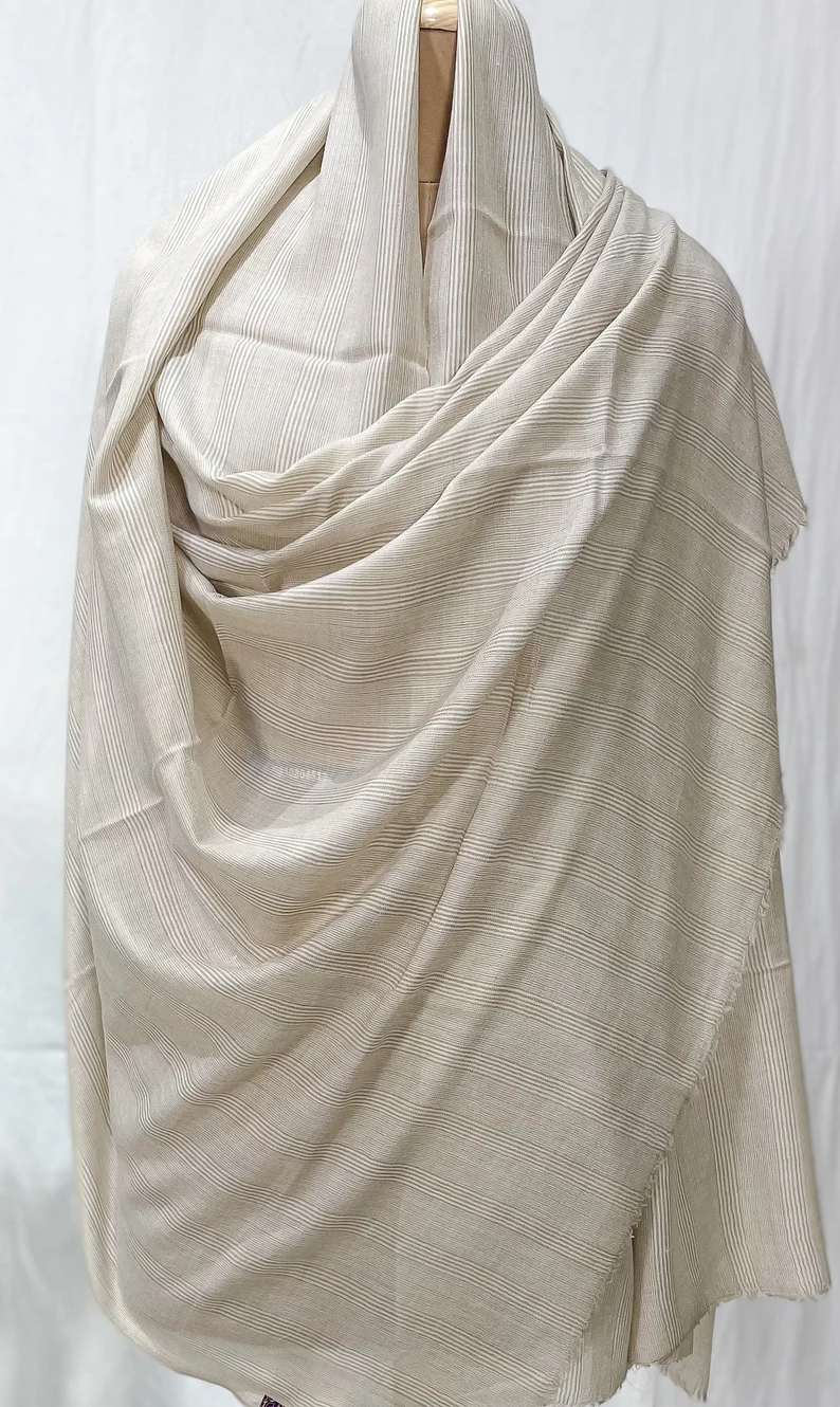 Pure Pashmina Shawl with Stripes