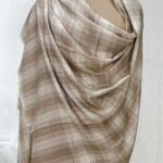 Checkered Pashmina Shawl Cream and Beige
