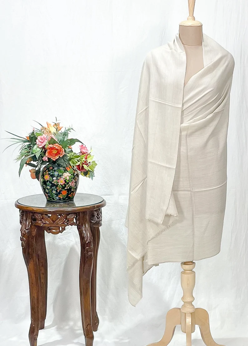 Pure Pashmina Shawl with Stripes