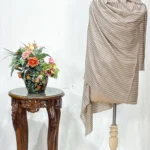 Natural Beige Pure Pashmina Shawl with Stripes