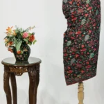 Black Pure Wool Shawl with Silk Thread Aari Jaal Embroidery