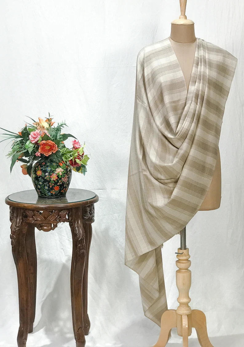 Checkered Pashmina Shawl