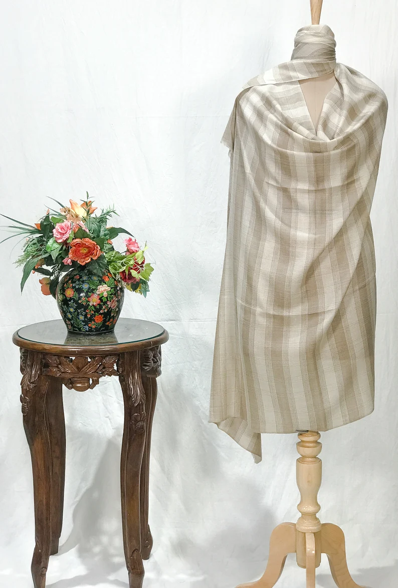 Checkered Pashmina Shawl