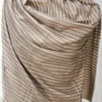 Natural Beige Pure Pashmina Shawl with Stripes