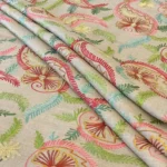 Beige Pure Wool Shawl with Silk Thread Aari and Zari Jaal Embroidery