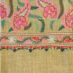 Mustard Pure Wool Shawl with Silk Thread Aari and Zari Jaal Embroidery