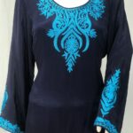 Navy Blue Kurta with Aari Embroidery