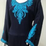 Navy Blue Kurta with Aari Embroidery