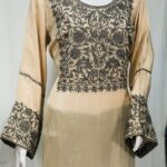 Fawn Kurta with Thread and Zari Embroidery