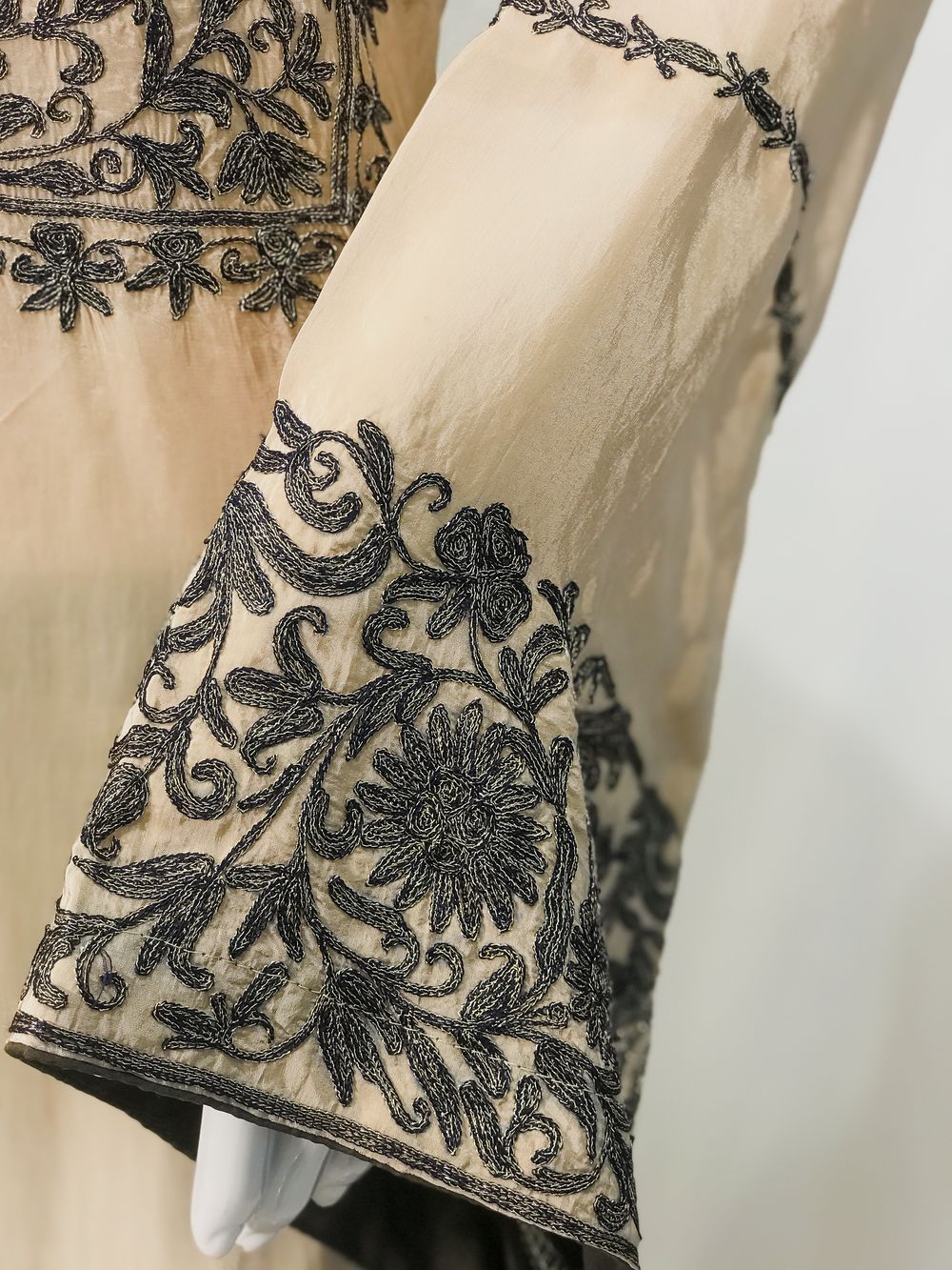 Fawn Kurta with Thread and Zari Embroidery IMG_6706_result Fawn Kurta with Thread and Zari Embroidery
