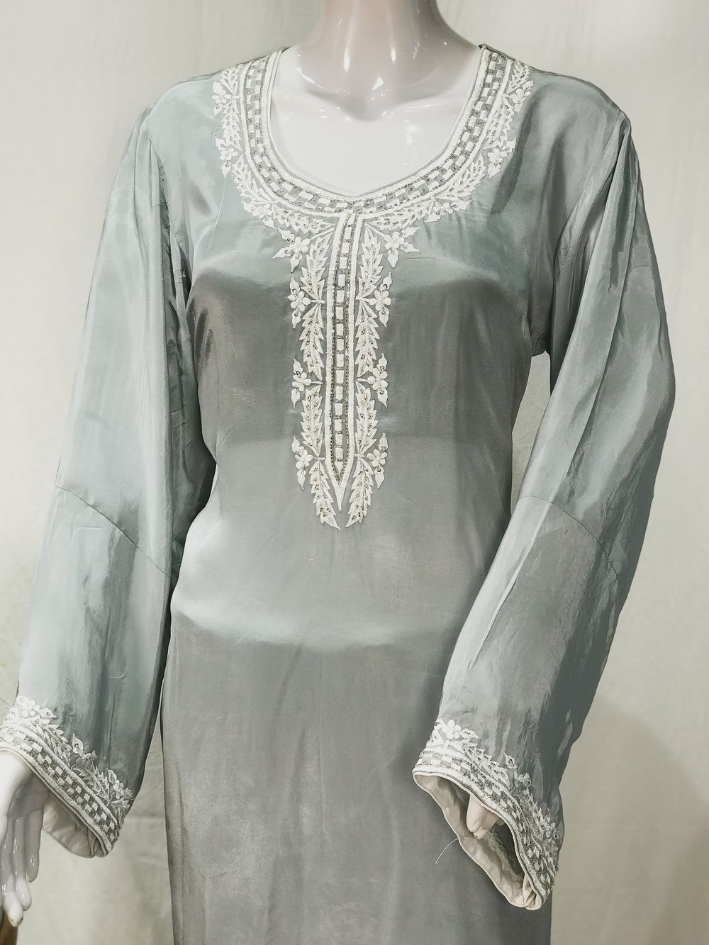 Ash Grey Kurta with Silk Thread and Cut Daana WorkIMG_6719_result Ash Grey Kurta with Silk Thread and Cut Daana Work