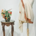 Off-White Pure Pashmina Shawl With Intricate Sozni hand Embroidery