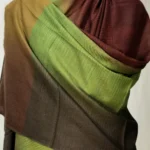 Maroon, Green and Grey Ombre Pure Pashmina Scarf front