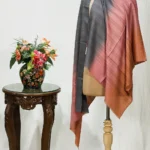Grey, Pink and Peach Ombre Pure Pashmina Scarf