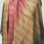 Pink, Natural and Grey Ombre Pure Pashmina Scarf front